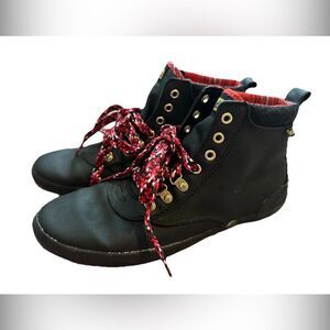 Keds Scout II Bootie Women's 8.5 Ankle Rain Shoe Garden Red Plaid Wool Black